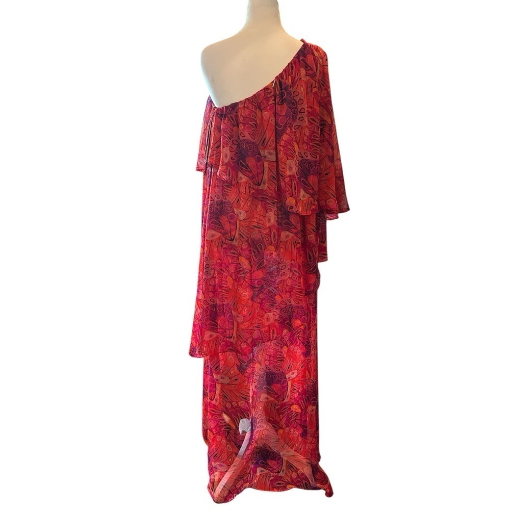 Misa Los Angeles Pink Asymmetrical One-Shoulder Sundress - Picture 2 of 5